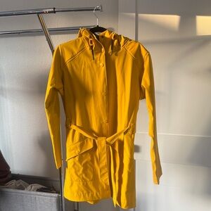 Helly Hansen Yellow Trench Coat with Hood